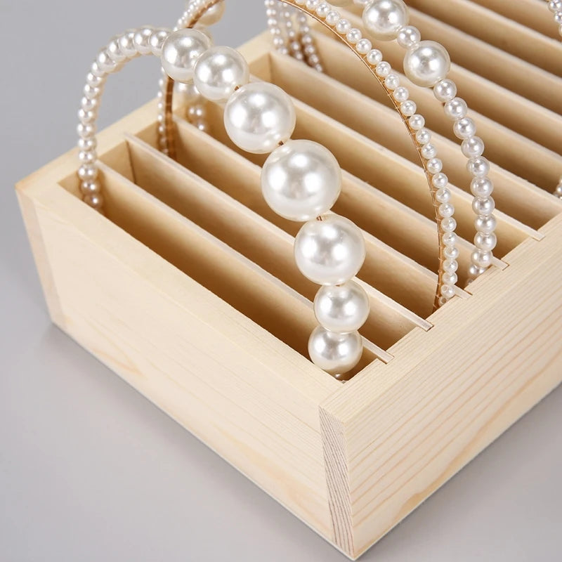Wooden Headband Storage Rack Jewelry Display Organizer
