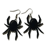 H9ED Retro Style Halloween Skull Spider Web Earrings