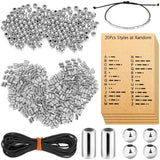 H9ED Round Spacer Beads Morse Code Decoding Card Rope Set