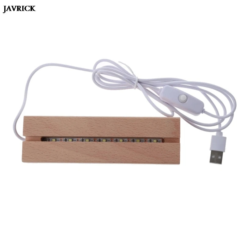 H9ED Wooden Base for Creative Crafts Solid Wood Luminous Base