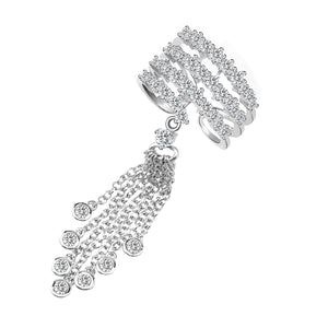 Tassel Rings For Women Inlay Cubic Zirconia Adjustable Crown Ring