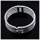 Polished Silver Plated Love Bangle Bracelet for Women Girls
