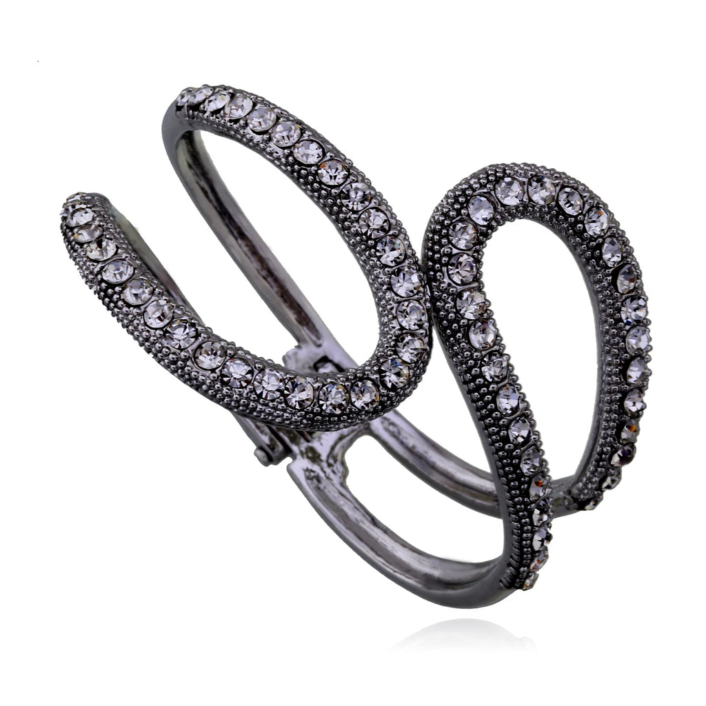 Vintage Rhinestone Cuff Bracelet for Women