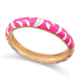 Double Colors Enamel Round Statement Bracelet for Women Girls Bangle