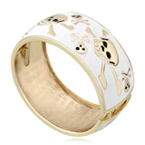 Chunky Enamel Skull Bangle Cuff Bracelet for Women Girls