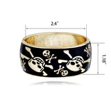 Chunky Enamel Skull Bangle Cuff Bracelet for Women Girls