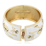 Chunky Enamel Skull Bangle Cuff Bracelet for Women Girls
