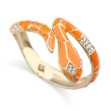 Enamel Snake Bangle Cuff Bracelet Plated Rhinestones Crystal