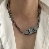 Hip Hop Punk Titanium Steel Street Safety Buckle Necklace