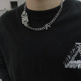 Hip Hop Punk Titanium Steel Street Safety Buckle Necklace
