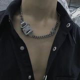 Hip Hop Punk Titanium Steel Street Safety Buckle Necklace