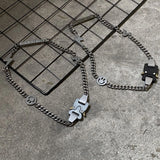 Hip Hop Punk Titanium Steel Street Safety Buckle Necklace