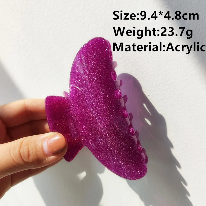 Pink Glitter Bath Barrette Hair Clip for Women
