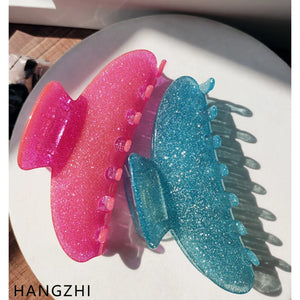 Pink Glitter Bath Barrette Hair Clip for Women