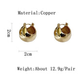 French Retro Silver Geometric Hoop Earrings for Women