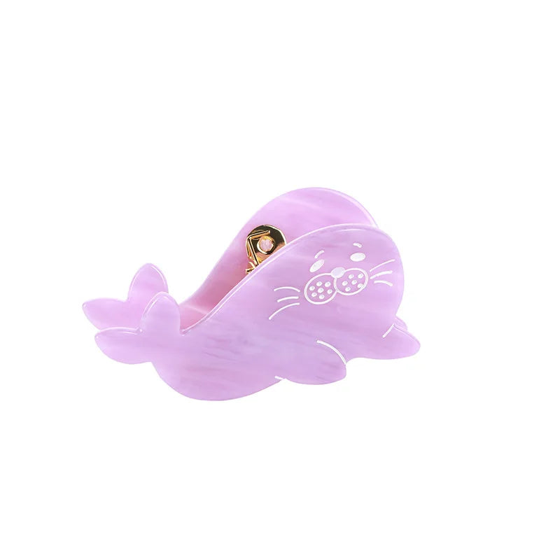 Cartoon Baby Seal Hair Clip Retro Delicate Cat Fish Shark Hair Claws