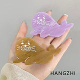 Cartoon Baby Seal Hair Clip Retro Delicate Cat Fish Shark Hair Claws