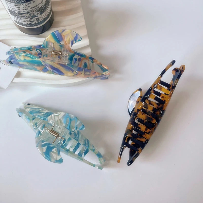 Colorful Little Dolphin Acetate Hair Clip Ocean Animal Hairpin