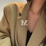 Universe Star Pearl Brooch Flash Personality Letter Gift Jewelry