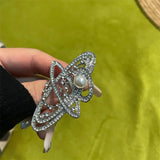 Universe Star Pearl Brooch Flash Personality Letter Gift Jewelry