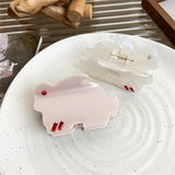 French Retro Animal Hair Clip Rhinestone Hair Claw for Women Girls