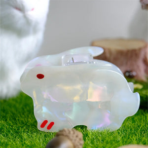 French Retro Animal Hair Clip Rhinestone Hair Claw for Women Girls