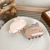French Retro Animal Hair Clip Rhinestone Hair Claw for Women Girls