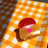 Colorful Zircon Mushroom Hair Clip Medium Size for Women Girls