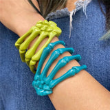 Colorful Skull Grab Hand Bangle Bracelet for Women Girls