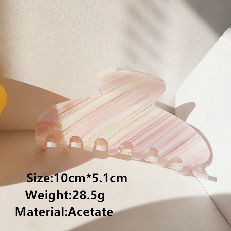 Acetate Grid Stripe Hair Clip Claw Bath Hairpin Hair Accessories