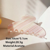 Acetate Grid Stripe Hair Clip Claw Bath Hairpin Hair Accessories
