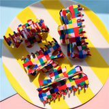 Rainbow Plaid Hair Clips for Women Girls Fall Party Headwear