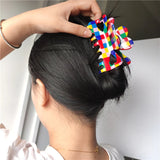 Rainbow Plaid Hair Clips for Women Girls Fall Party Headwear