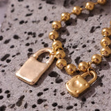 Metal Beaded Bracelet Drop Glaze Clock Mini Love Lock Robot Pendant Hand Accesso