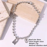 Metal Beaded Bracelet Drop Glaze Clock Mini Love Lock Robot Pendant Hand Accesso