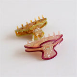 Summer Acetate Hair Clip Floral Stone Pattern Shark Claw