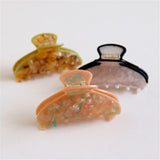 Summer Acetate Hair Clip Floral Stone Pattern Shark Claw