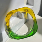 HANGZHI Summer Clear Wide Acrylic Resin Bracelet For Women Girls