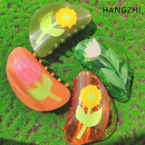Vintage Flower Acetate Hair Clip Hair Claws For Women