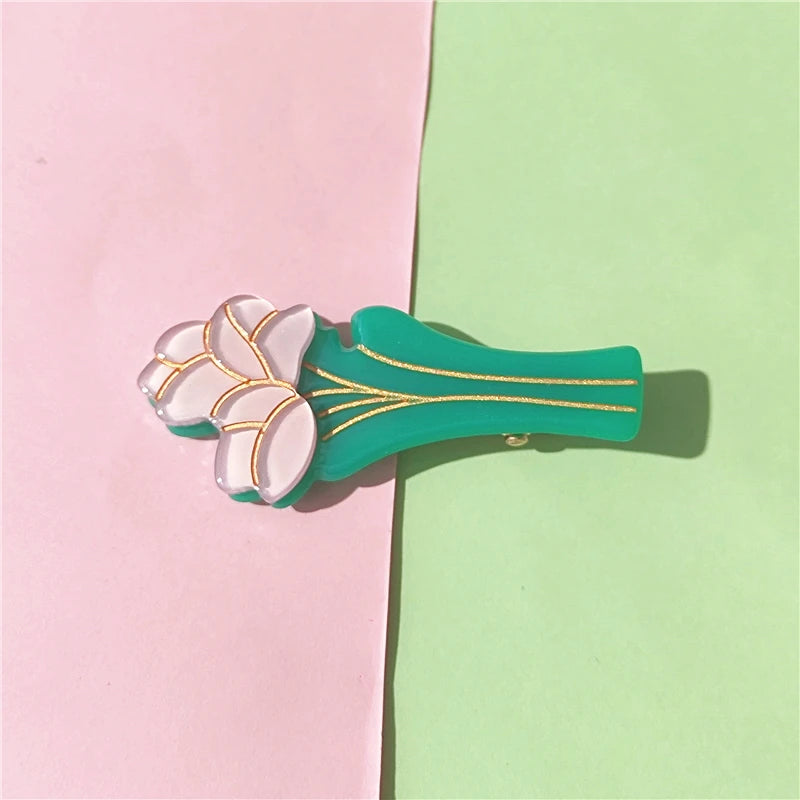 Vintage Flower Acetate Hair Clip for Women Girls Travel Party Headwear