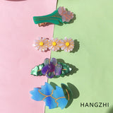 Vintage Flower Acetate Hair Clip for Women Girls Travel Party Headwear