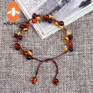 Baby Adult Amber Bracelet Anklet Amethyst Gems Natural Original Adjustable Jewel
