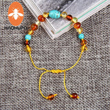 Amber Adjustable Bracelet 7 Chakra Stones Fine Jewelry