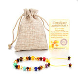 Amber Beads Bracelet 7 Chakra Stones for Baby Adult