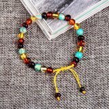 Amber Bracelet with Turquoise Braided Bracelet