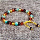 Amber Bracelet with Turquoise Braided Bracelet