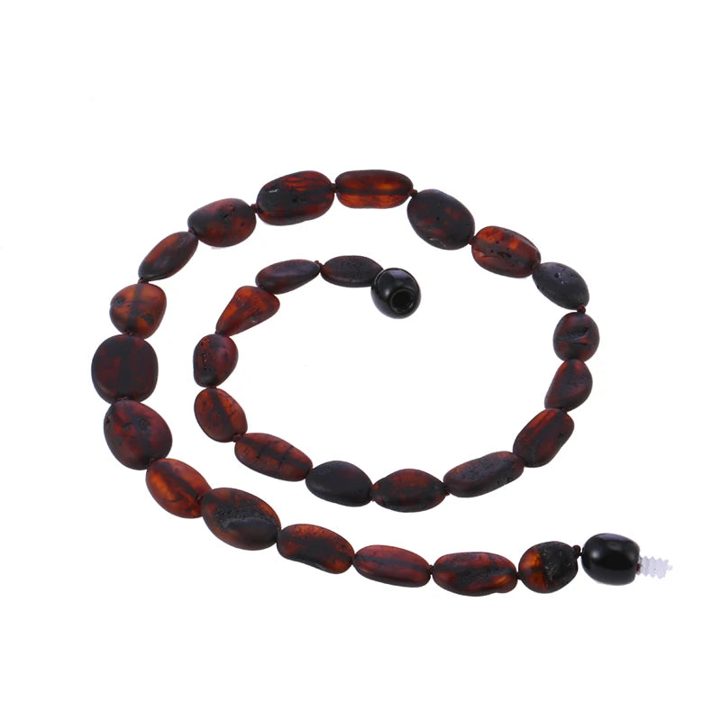 Raw Bean Amber Necklace for Baby Adults Cherry Jewelry