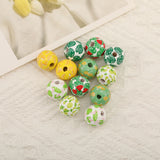 10Pcs 16MM Wood Plant Printed Beads for DIY Jewelry Making
