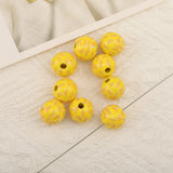 10Pcs 16MM Wood Plant Printed Beads for DIY Jewelry Making