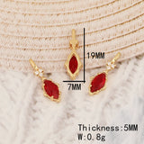 10Pcs 7*19MM Rhombus CZ Charms DIY Jewelry Findings Components